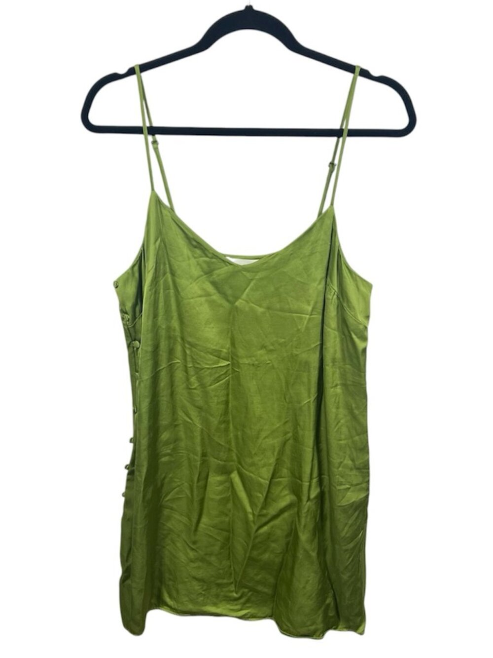 Anthropologie Dress Womens Satin Slip Mini Dress L Quiet Luxury Chic Cocktail